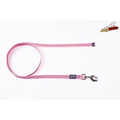 DogTech - Fogó nélküli, pink, 20 mm/150 cm, gumis textil kutyapóráz